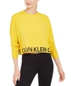Calvin Klein Performance Logo Raw-edge Sweatshirt In Chutney Combo