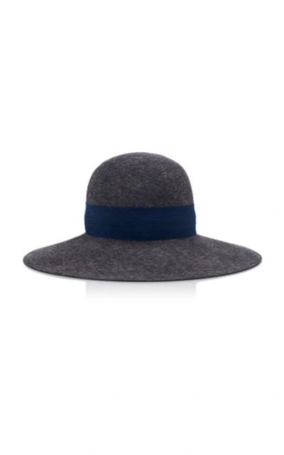 Lola Hats Garter Two-tone Felt Hat In Grey