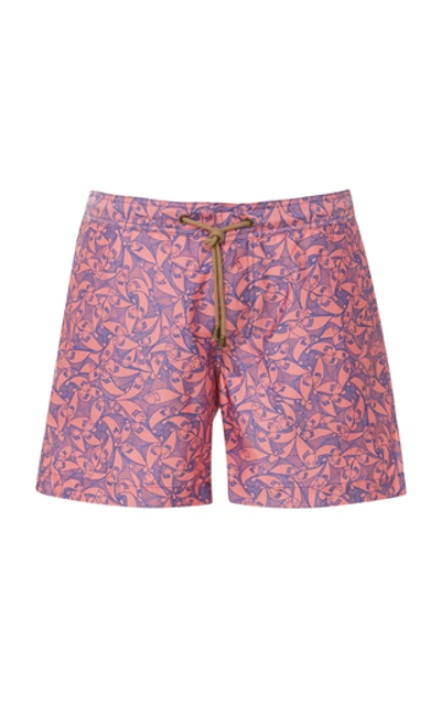 Thorsun Exclusive Pescado Printed Swim Shorts In Pink
