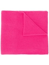 Ganni Ribbed Wool-blend Scarf In Pink