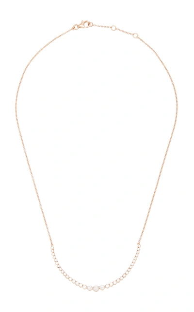 As29 18k Rose Gold Diamond Necklace In Pink