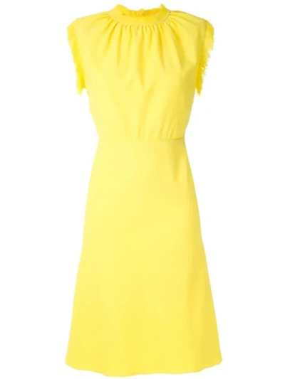 À La Garçonne Clássico Midi Dress In Yellow
