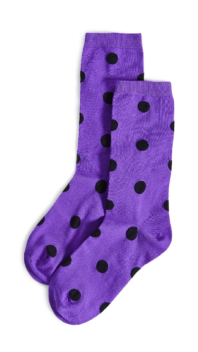 Ganni Polyamide Socks In Deep Lavender
