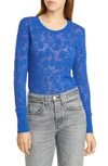 Rag & Bone Perry Floral Jacquard Pullover In Blue Paradise