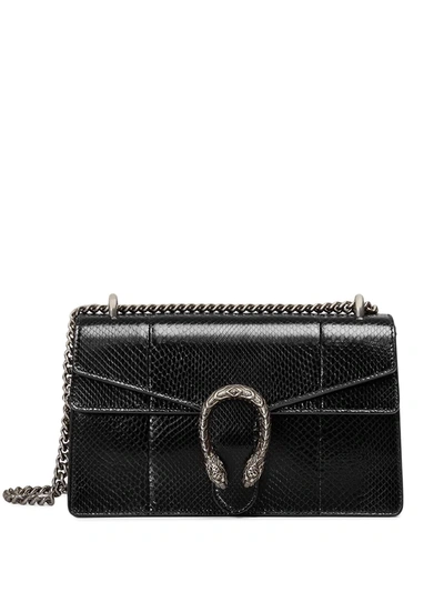 Gucci Dionysus Python Shoulder Bag In Black