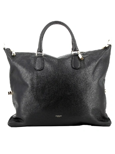 Avenue 67 Black Leather Tote