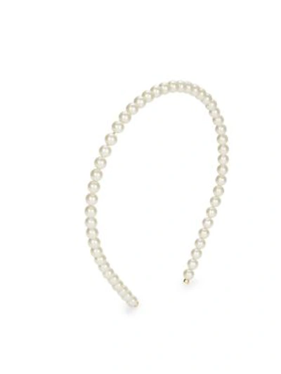 Lele Sadoughi 8mm Faux-pearl Strand Headband In Ivory