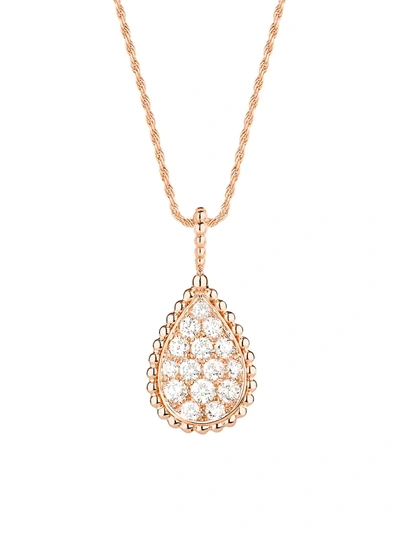 Boucheron Serpent Boheme Medium Diamond Pendant Necklace In Pink Gold In Rose Gold