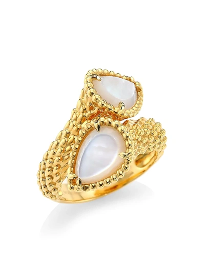 Boucheron Women's Serpent Bohème 18k Yellow Gold & Mother-of-pearl Two-stone Ring
