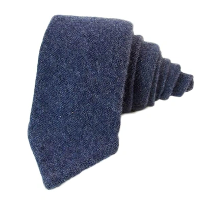 40 Colori Blue Wool Knitted Fabric Tie