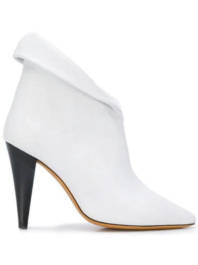 Iro High Heels Ankle Boots In White Leather