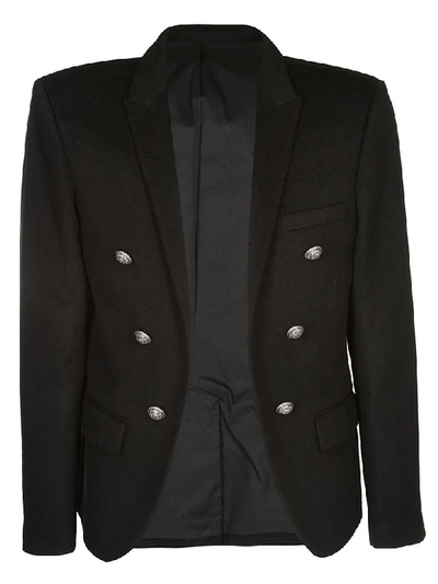 Balmain Button-embellished Blazer In Black