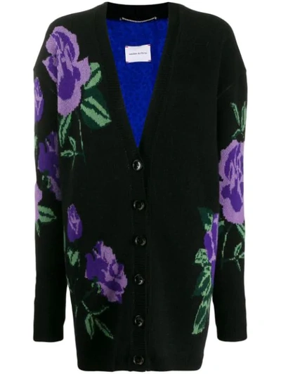 Magda Butrym Cardigan Mit Blüten In Black,purple,green