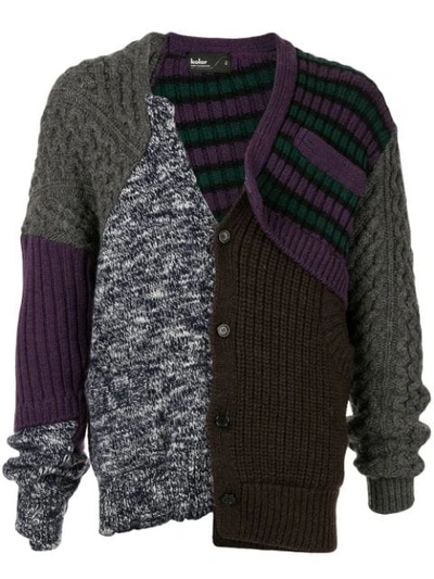 Kolor Knitted Wool Cardigan In Grey