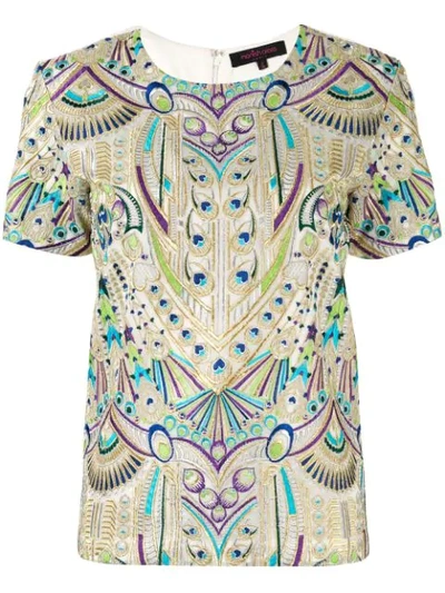Manish Arora Embroidered Peacock T-shirt In Gold