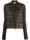 Moncler Contrast Sleeve Padded Jacket In Brown