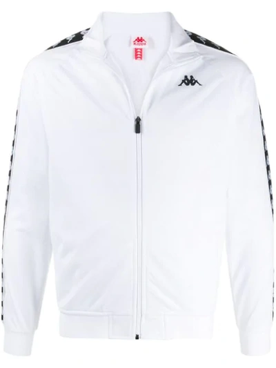 Kappa Logo Tape Sport Jacket In C89 White-black