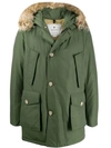 Woolrich Arctic Parka With Fur Trimmed Hood In Khaki