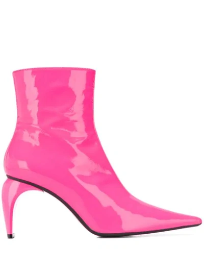 Misbhv Vinyl Ankle Boots In Pink