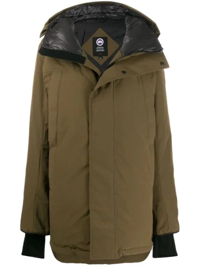 Canada Goose Short Hooded Padded Parka In Green