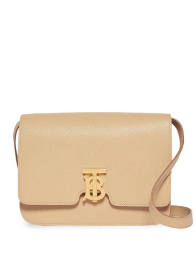 Burberry Medium Grainy Leather Tb Bag In Neutrals