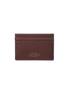 Smythson Panama Leather Card Case In Mahogany