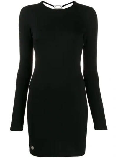 Philipp Plein Crystal Embellished Mini Dress In Black