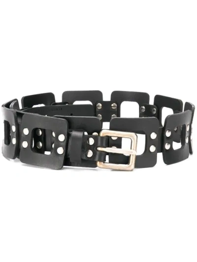 Alberta Ferretti Square Link Belt In Black