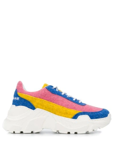 Joshua Sanders Chunky Heel Sneakers In Blue ,pink