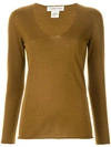 Lamberto Losani Long-sleeve Fitted Sweater In Brown