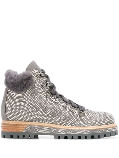 Le Silla St. Moritz Hiking Boots In Silver