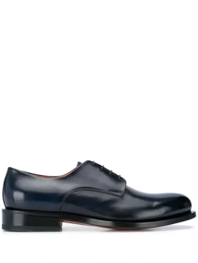 Santoni Lace Up Derby Shoes In Blue