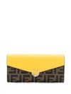 Fendi Monogram Flap Wallet In 棕色