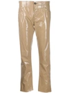N°21 Glossy Cropped Trousers In Neutrals