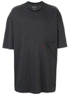 Martine Rose Relaxed Fit Striped T-shirt In Grey