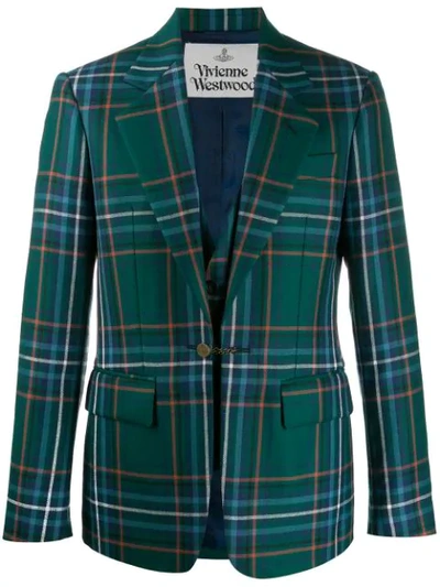 Vivienne Westwood Checked Single-breasted Blazer In Green