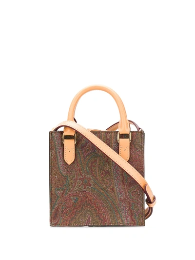 Etro Paisley Mini Satchel In Red