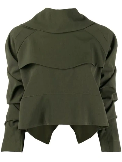 A.w.a.k.e. Ruched Sweatshirt In Green