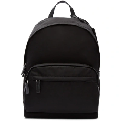 Prada Nylon Backpack With Leather Details In Black