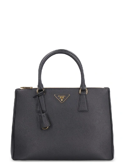 Prada Galleria Leather Handbag In Black