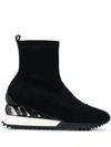 Le Silla Embellished Sock Boots In Black