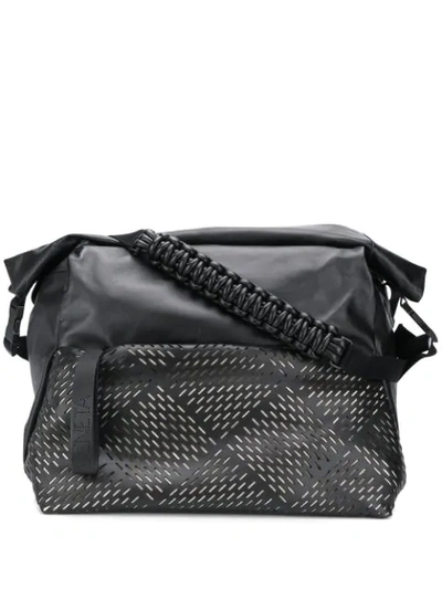 Bottega Veneta Perforated Paper Shoulder Bag In Black