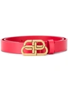 Balenciaga Bb Buckle Belt In Bright Red