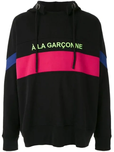 À La Garçonne + Hering Stripes Oversized Sweatshirt In Black