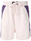À La Garçonne + Hering Stripe Track Shorts In Pink