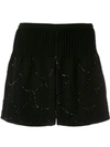 Andrea Bogosian Pie Couture Embroidered Shorts In Black