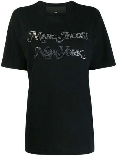 Marc Jacobs Crystal Embellished T-shirt In Black