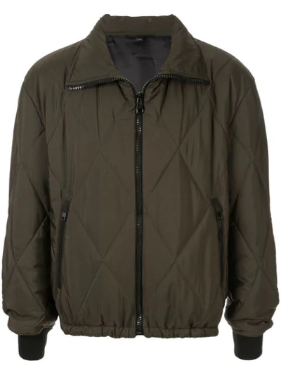 Joseph Quilted Bomber Jacket In Green