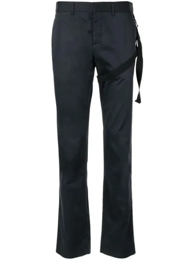 Pre-owned Helmut Lang 2000's Slim Trousers In Blue