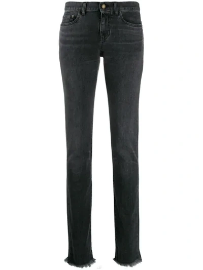 Saint Laurent Straight-leg Faded Jeans In Grey